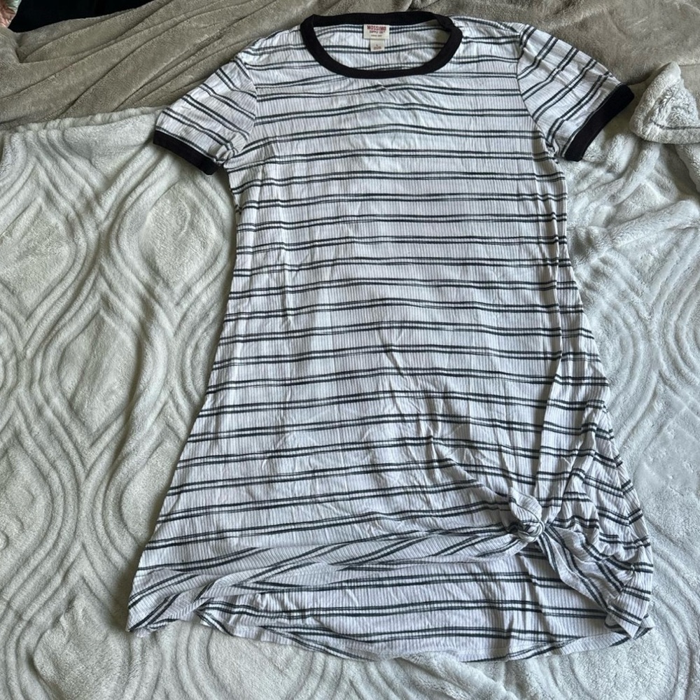 Striped Dark Blue T-Shirt Dress